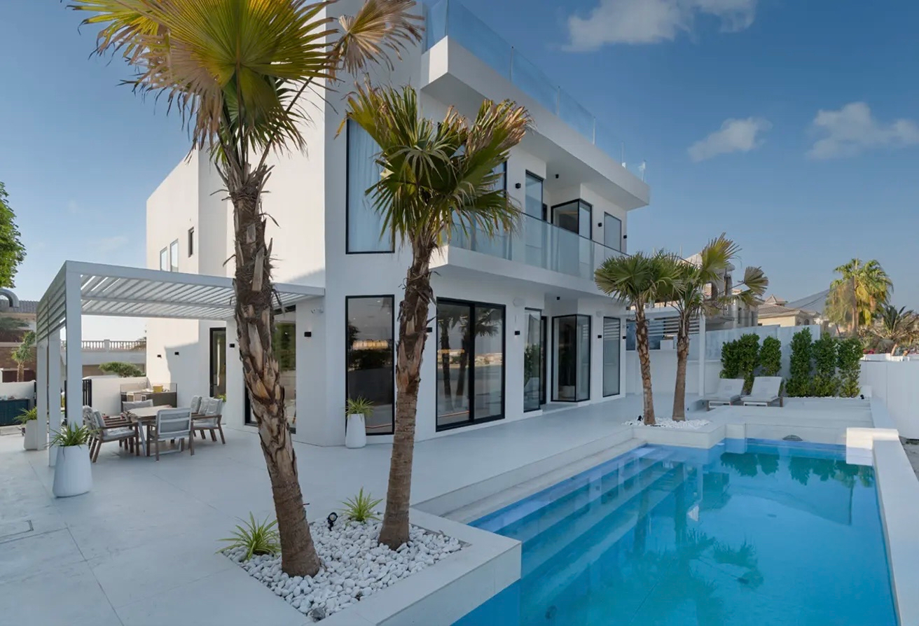 Modern exterior villa transformation by Ossa Design Studio